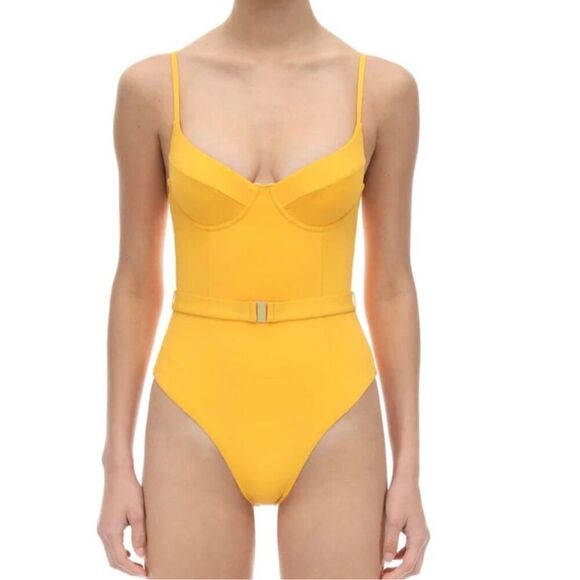 Onia Danielle One Piece Belted Swimsuit - Picture 1 of 12